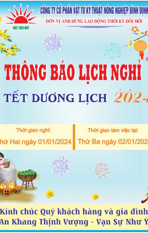 💥🎇🎇🎇Thông báo nghỉ Tết Dương lịch 01/0/2024