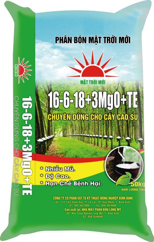 NPK 16-6-18+3MgO+TE (CD CÂY CAO SU)