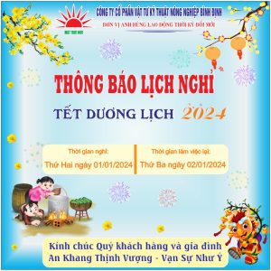 Thông báo nghỉ Tết Dương lịch 01/01/2024