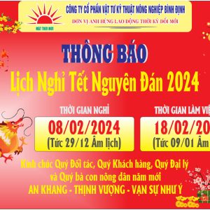 Thông báo nghỉ Tết Nguyên Đán Giáp Thìn 2024