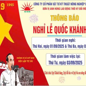 📢📢Thông báo nghỉ lễ Quốc khánh 2-9